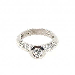 WHITE GOLD RING 4.58 GR WITH DIAMOND AND BRIGHT - DHR30508