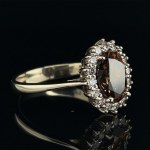 WHITE GOLD RING WITH BROWN DIAMOND AND BRILLIANT - RNG21217