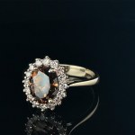 WHITE GOLD RING WITH BROWN DIAMOND AND BRILLIANT - RNG21217