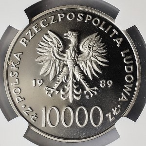 Vzorek niklu 10000 zlato 1989, Jan Pavel II, mřížka