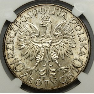 10 gold 1932, Head of a woman, London