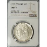 10 gold 1939, Pilsudski