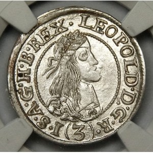 Hungary, Leopold I, 3 krajcars 1666 KB, Kremnica
