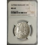 Hungary, Leopold I, 15 krajcars 1679 KB, Kremnica