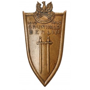 Grunwald badge with card, Wroclaw 1946