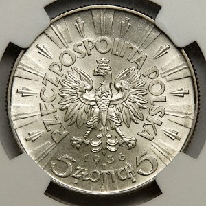 5 gold 1936, Pilsudski