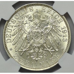 Niemcy, Prusy, 2 marki 1913, 25 Lat Panowania