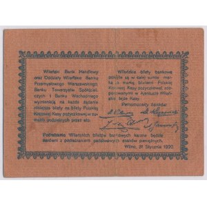 Vilnius, 10 Mark 1920, Vilniuser Bankkarte, Nr. 15196