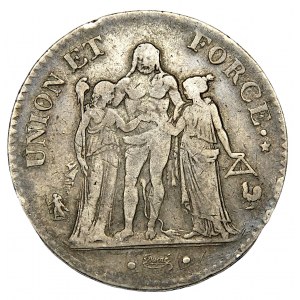 Francja, 5 franków, 8 l'an (1799/1800) K, Bordeaux