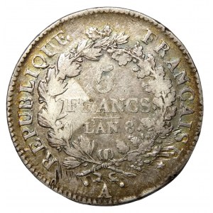 Francja, 5 franków, 8 l'an (1799/1800) K, Bordeaux
