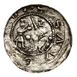 Ladislaus II the Exile, denarius, fight with the lion