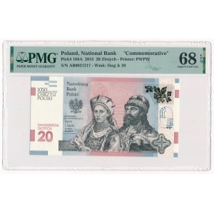 20 złotych 2015, 1050. Rocznica chrztu Polski