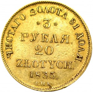 Królestwo Polskie, 3 ruble = 20 złotych 1835