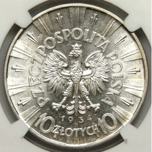 10 gold 1934, Pilsudski, official eagle