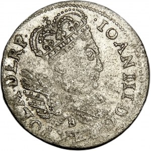 John III Sobieski, sixpence 1685 CB, Kraków, Gotfryd Bartsch