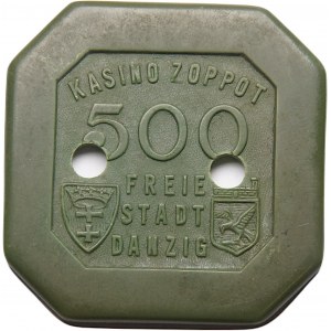 Wolne Miasto Gdańsk, kasyno Sopot żeton, 500 guldenów