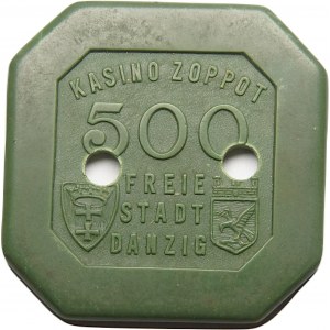 Wolne Miasto Gdańsk, kasyno Sopot żeton, 500 guldenów