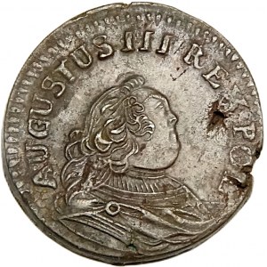 August III Saxon, 1755 H penny, small head