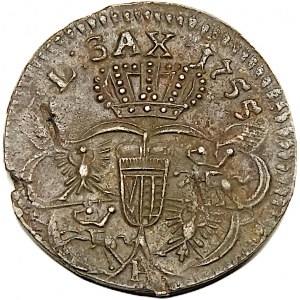 August III Saxon, 1755 H penny, small head