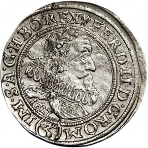 Śląsk, Ferdynand II, 3 krajcary 1627 HR, Wrocław, data pod popiersiem