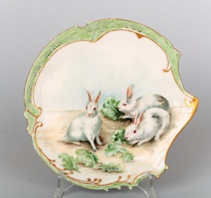 Plate, circa 1920, hand-painted