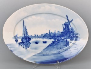 Grand plat, Rosenthal, vers 1910, décor. Delft