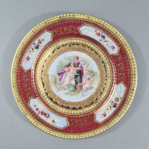 Assiette, Bohème, imitation de Vienne, fin du XIXe siècle.