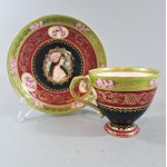 Cup and saucer, Bohemia, Klosterle-Thun, 1850-1870.