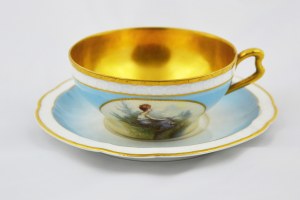 Tazza e piattino, 1901 circa, Carmen