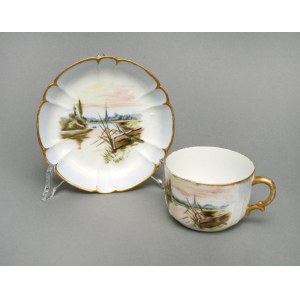 Cup and saucer, Limoges, late 19th century.