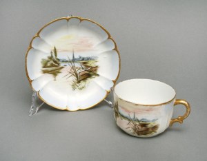 Cup and saucer, Limoges, late 19th century.