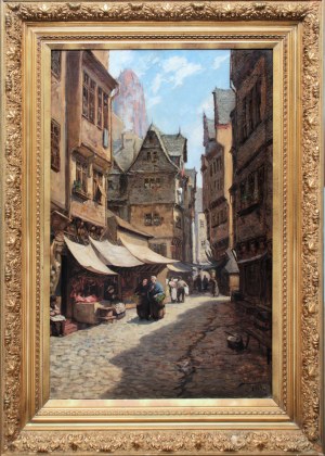 Reinhold Werner (1864 Francoforte sul Meno - 1939), Piazza del mercato di Francoforte sul Meno, 1901