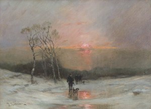 Désiré Thomassin (1858 Vídeň - 1933 Mnichov), Lovci v zimní krajině