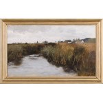 Eduard II Schleich (1853 Munich - 1893 Bad Tolz), Landscape with reeds