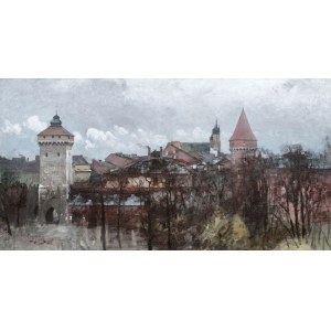 Julian Fałat (1853 Tuligłowy - 1929 Bystra), Vue de Cracovie en automne, 1897