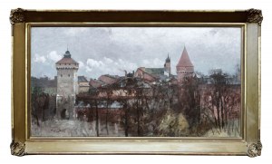 Julian Fałat (1853 Tuligłowy - 1929 Bystra), Vue de Cracovie en automne, 1897