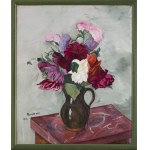 Szymon Mondzain (1888 Chelm - 1979 Paris), Dahlias dans un vase en argile, 1927