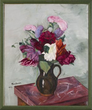 Szymon Mondzain (1888 Chelm - 1979 Paris), Dahlien in einer Tonvase, 1927