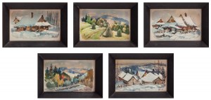 Bogusław HECZKO (1927-2018), serie di cinque acquerelli, Cepelia