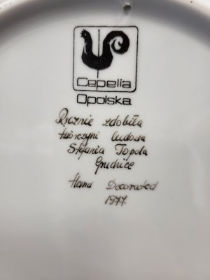 Dekoratívny tanier, Cepelia Opole, 1978