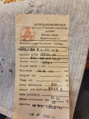 Set of two tablecloths, Aleksandrowickie Zakłady Przemysłu Lniarskiego ALLEN