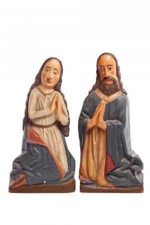 A pair of wooden sculptures (polychrome)