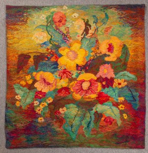 Wandteppich mit Blumen