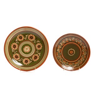 Satz von zwei dekorativen Tellern, Kooperative der Volks- und Kunstindustrie Kamionka