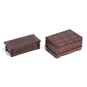 Set of two wooden caskets, Cepelia