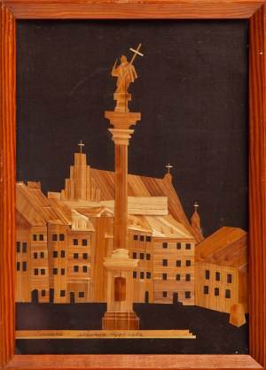 Kompozycja słomiana z kolumną Zygmunta