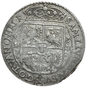 Zygmunt III Waza, ort 1621, Bydgoszcz PRS:M+ przebitka na stemplu z PRV:M+