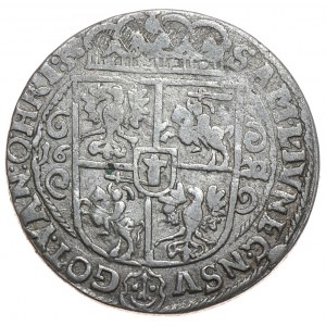 Zygmunt III Waza, ort 1622, Bydgoszcz, PR:M. gwiazdki i u podstawy korony, ozdoby spirale