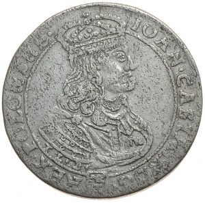 Jan II Kazimierz, ort 1668, Kraków, herb Ślepowron