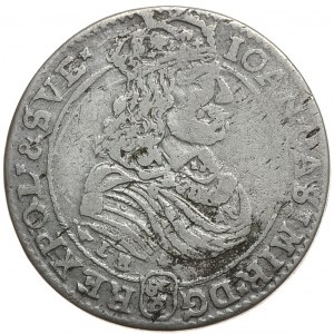 Jan II Kazimierz, ort 1668 TLB, Bydgoszcz, rozeta pod popiersiem